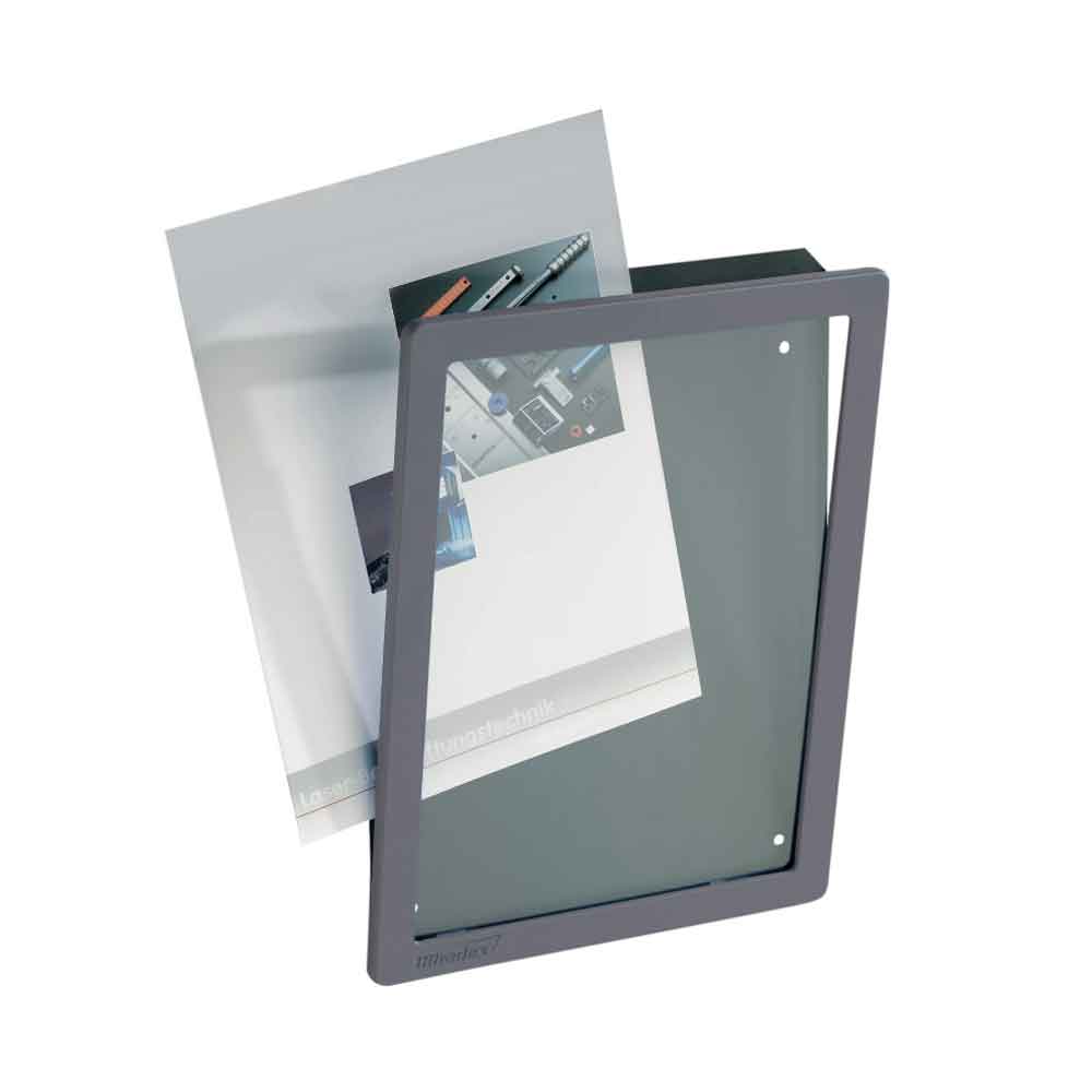 Ultra-Sichtrahmen für DIN A4 Einlagen - in 5 Farben - Rückwand zum Anschrauben oder magnetisch Ultra-Sichtrahmen für DIN A4 Einlagen - in 5 Farben - Rückwand zum Anschrauben oder magnetisch