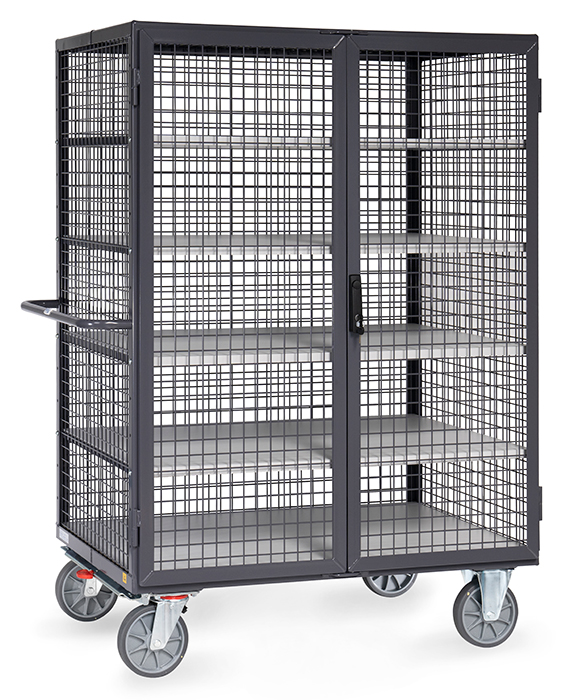 9393-112d49 ESD-Kastenwagen mit Drahtgitter verkleidet - elektrisch leitfähig - in 2 Größen - Tragkraft 750 kg