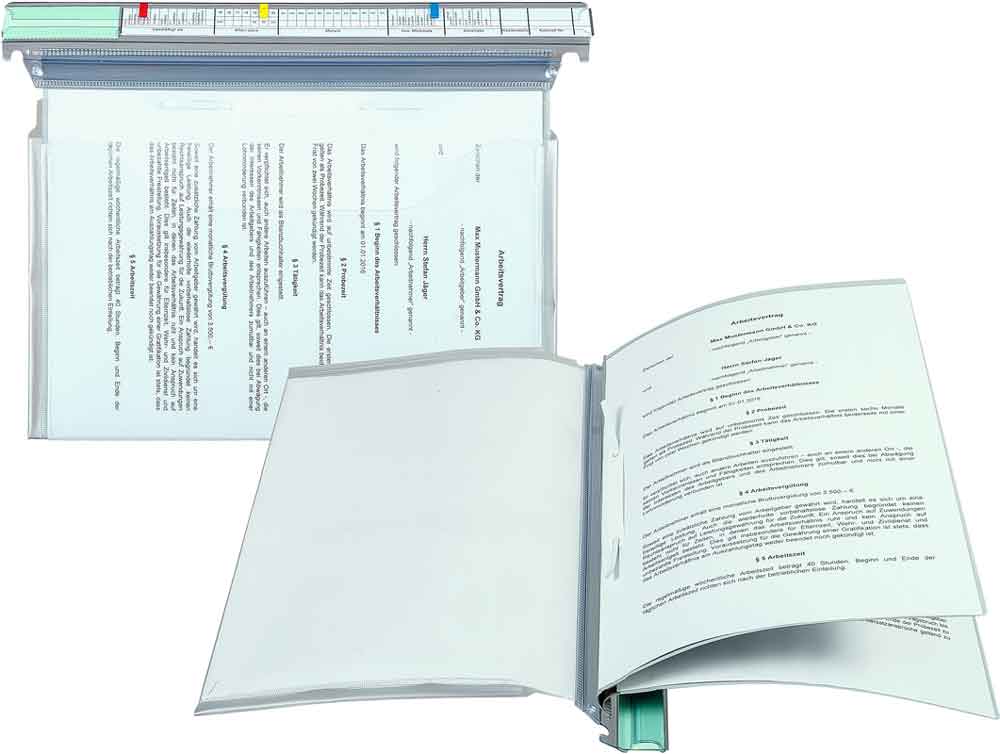 20-12-007-0-00-01-002-personalhefter-typ-1-visimap-d2f8e4 Personalhefter Typ 1 - VISIMAP - Termin-Kopfleiste / Klarsicht-Bogenschnitt-Tasche