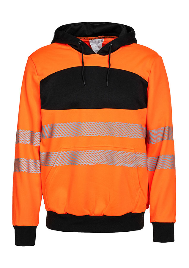 Korntex® - EOS - Hi-Vis Hoodie mit schwarzer Brustpartie - Signal-Gelb/Schwarz - 3XL