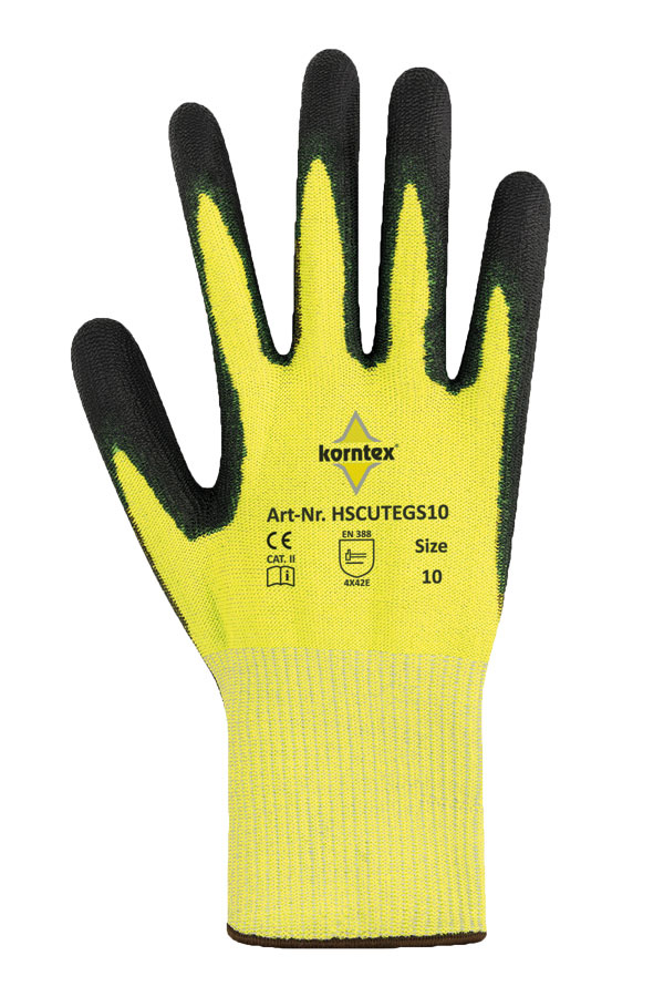 Korntex® Schnittschutzhandschuh „Adana“ - Farbe Gelb/Schwarz