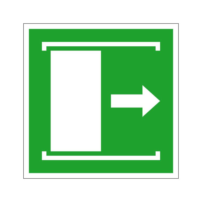 Fluchtwegschild - langnachleuchtend - Schiebetür öffnet nach rechts