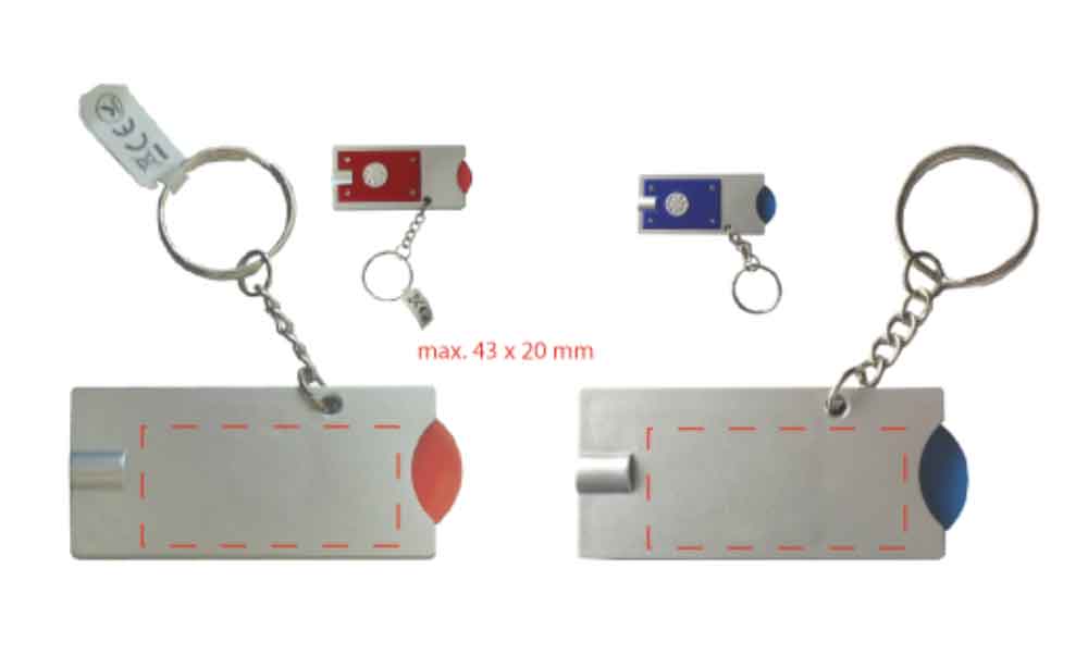 Schlüsselanhänger "TRIPLE" - mit EK-Chip an der Stirnseite Schlüsselanhänger "TRIPLE" - mit EK-Chip an der Stirnseite