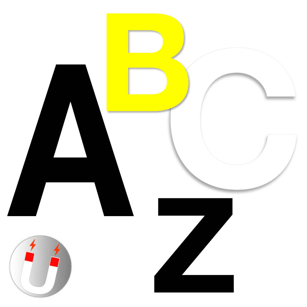 Großbuchstaben A-Z - magnetisch - Block Modern - Größen von 20 bis 100 mm - 3 Farben Großbuchstaben A-Z - magnetisch - Block Modern - Größen von 20 bis 100 mm - 3 Farben