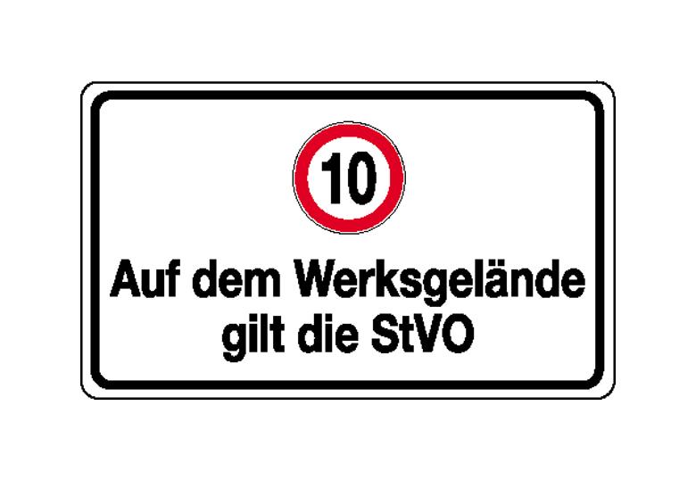 Verkehrsschild - Betriebskennzeichnung - Auf dem Werksgelände gilt die StVO