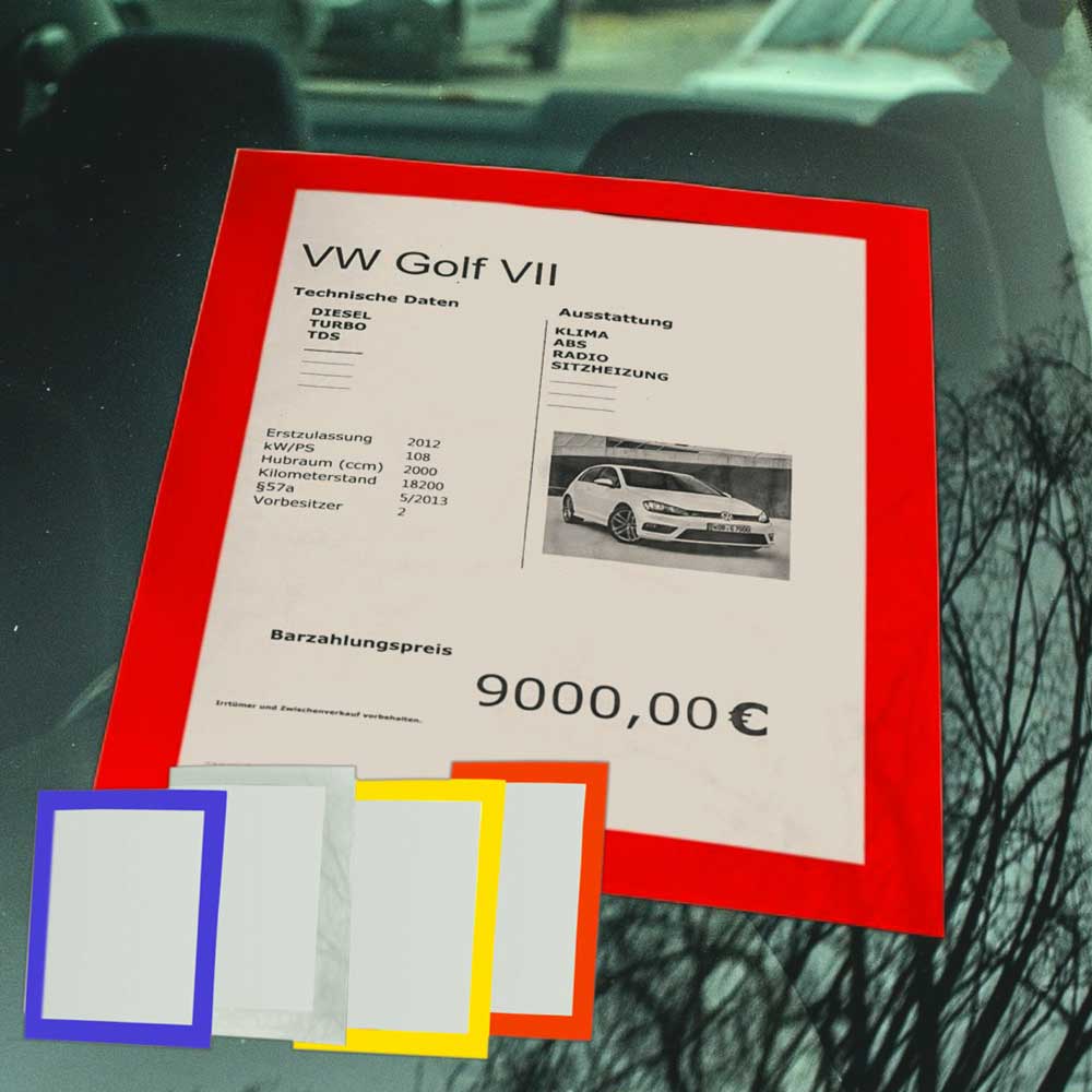 31-10-130-0-00-01-068-hafttaschen-din-a4-in-4-farben-29e3a9 Hafttasche für DIN A4 - 5 verschiedene Rahmenfarben