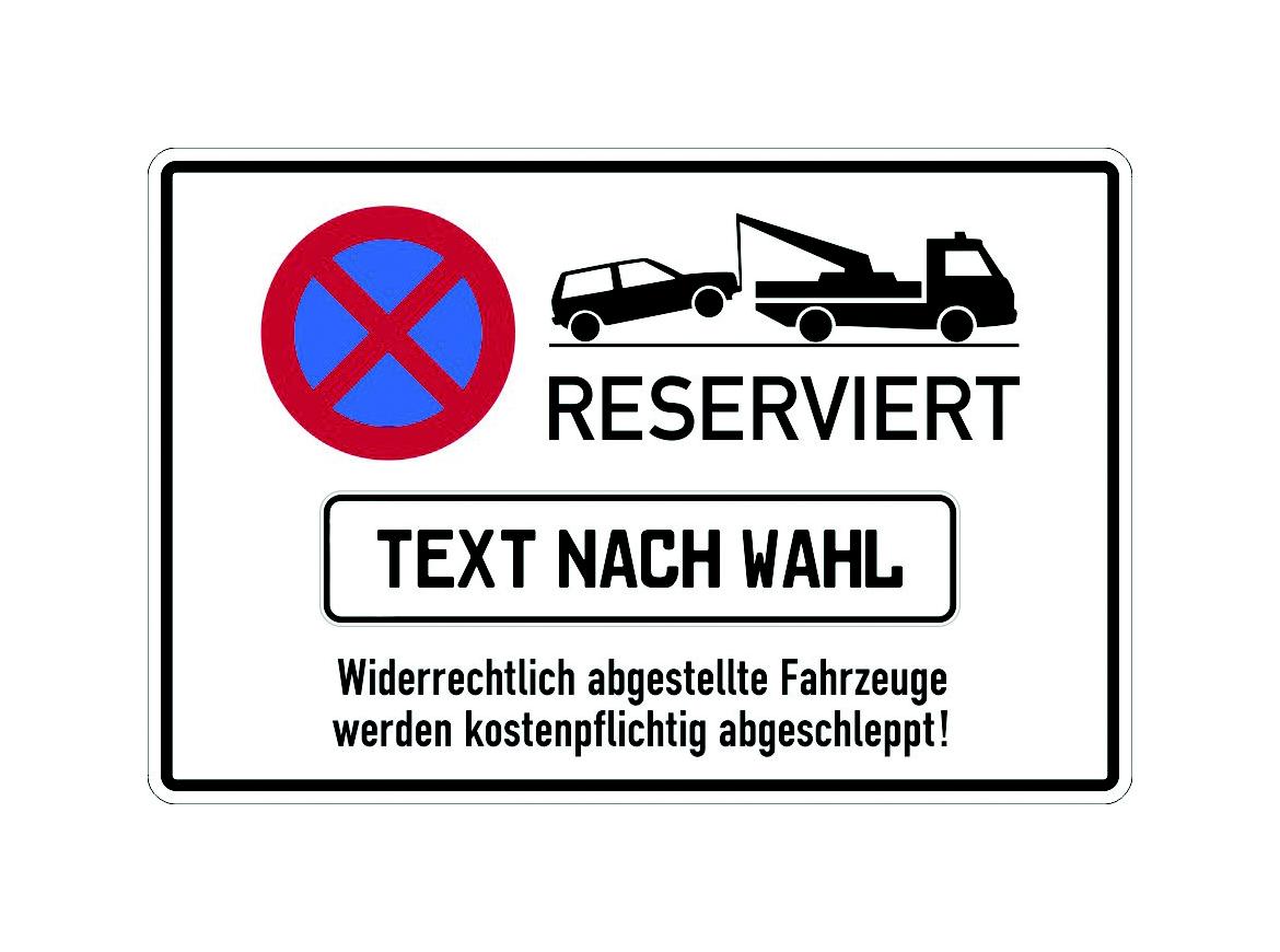 Haltverbot-Kombischild - Symbol: absolutes Haltverbot - Reserviert für "Nummernschild