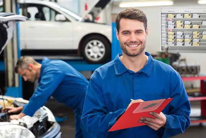 Auftragstasche im Werkstatteinsatz und Auftragsordnung mit Hilfe einer Plantafel