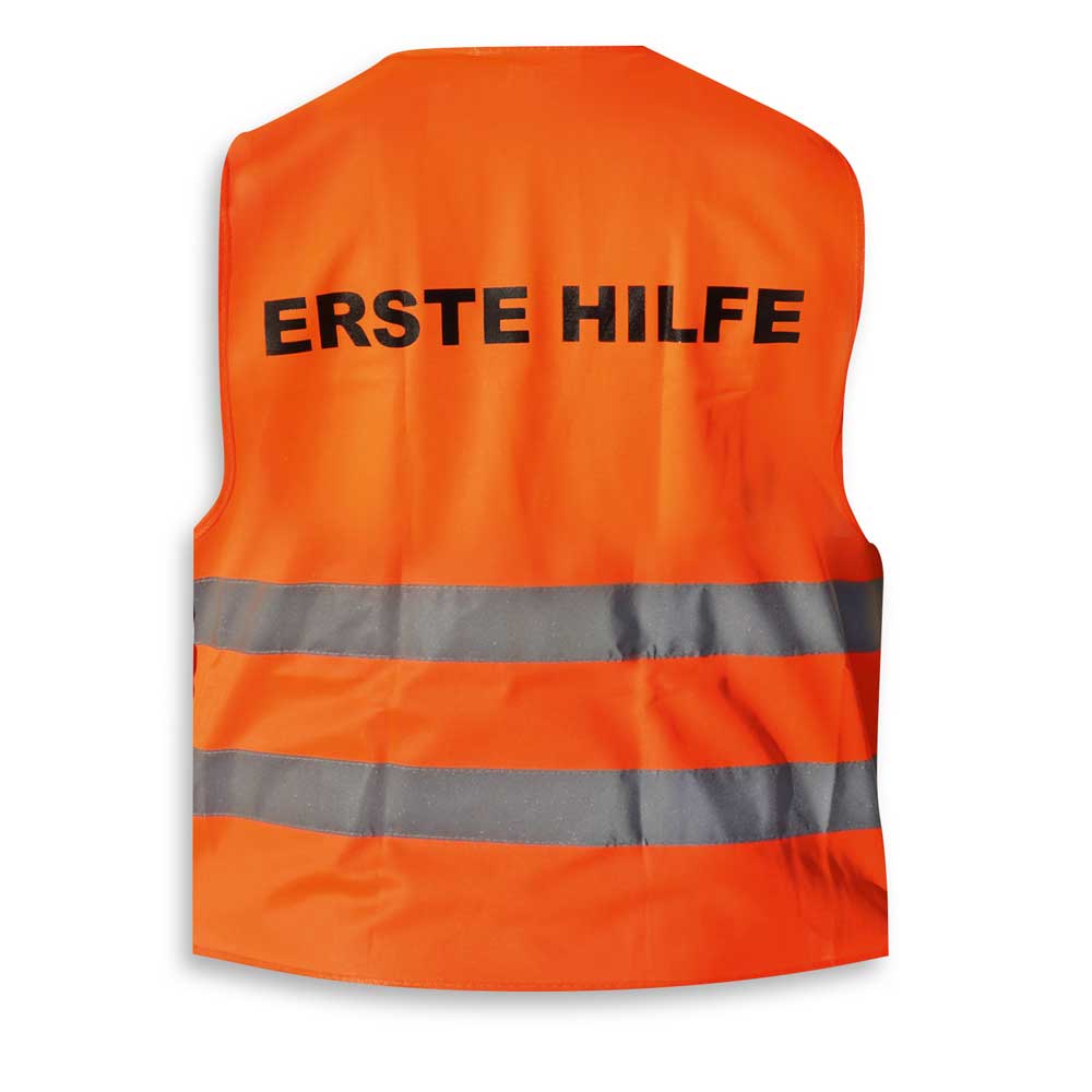 Qualitäts Warnweste Premium - ERSTE HILFE - Gelb oder Orange
