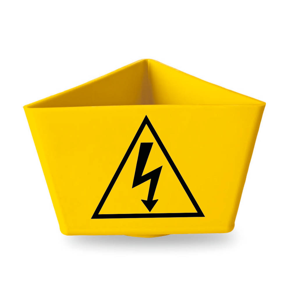 leitzahltraeger-kunststoff-sonderbeschriftungen-mit-magnet-gelb-blitzsymbol-f6c947 Kennzeichnungsträger - Motiv: "Blitz-Symbol" - mit Magnethaftung - 2 Farben