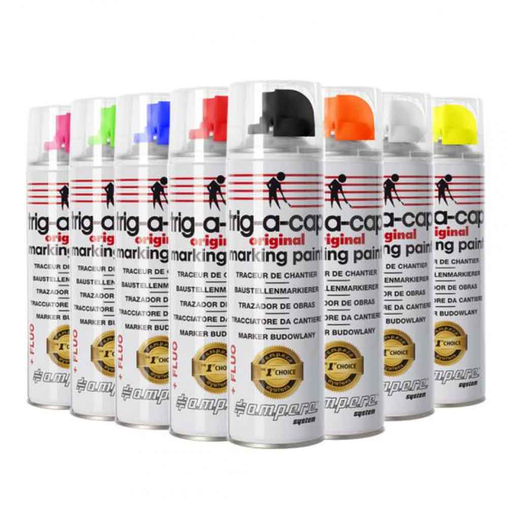 Baustellenmarkierfarbe trig-a-cap® original marking Paint - für Hoch- Tief- und Straßenbau