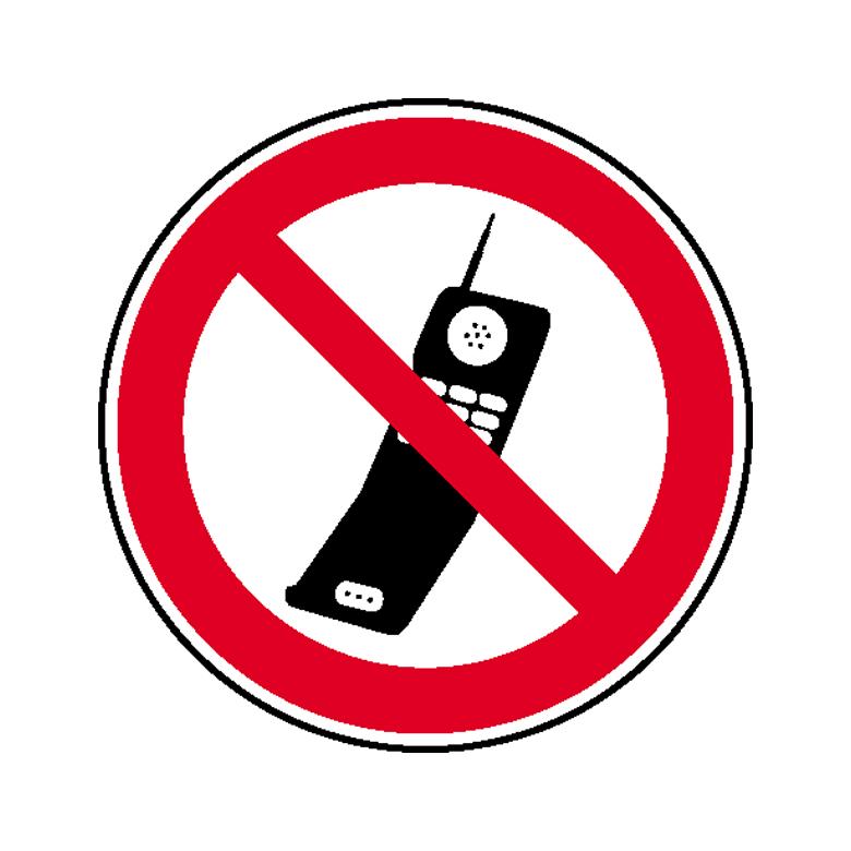 Verbotsschild - Handy benutzen verboten