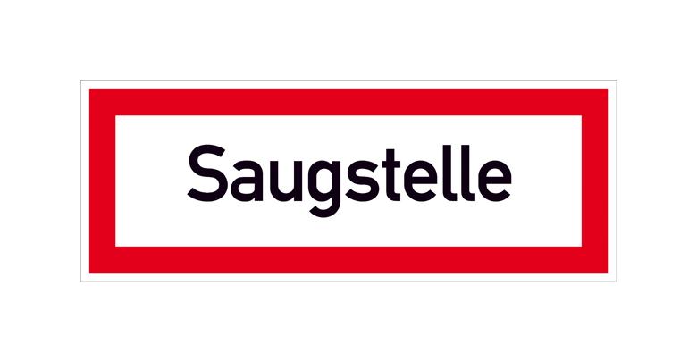 Hinweisschild für die Feuerwehr - Saugstelle