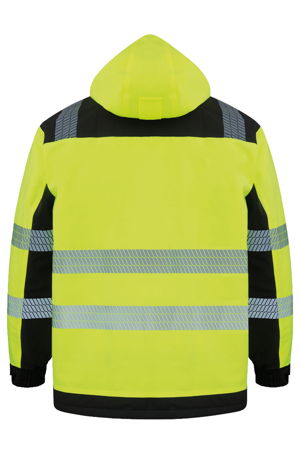 Korntex® Hi-Vis Softshell Regenjacke (Printable) „Copenhagen“ - Signal-Gelb/Schwarz - 5XL