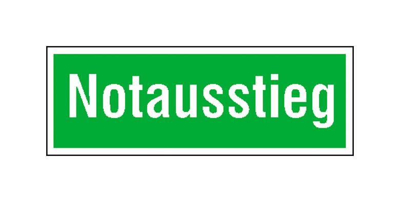 Fluchtweg - Zusatzschild - Notausstieg - langnachleuchtend