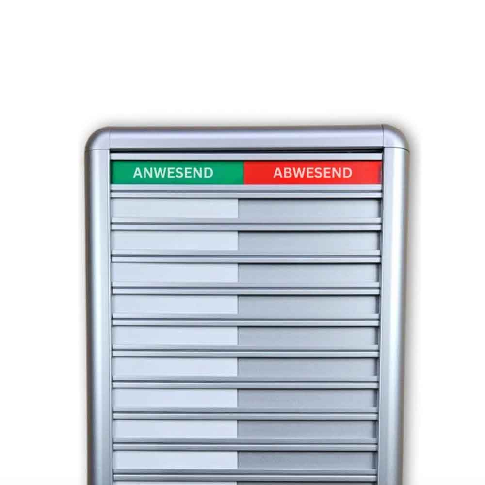 Anwesenheitstafel Professional "Anwesend-Abwesend" - in 3 Ausführungen