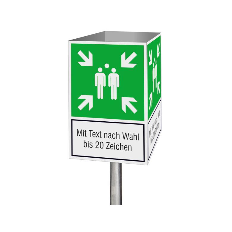 31-88-223-4-00-058-fluchtwegschild-wurfel-symbol-sammelstelle-und-text-nach-wahl-53a2022-y-01-c5beb2 Fluchtwegschild-Würfel - Symbol: Sammelstelle und Text nach Wahl