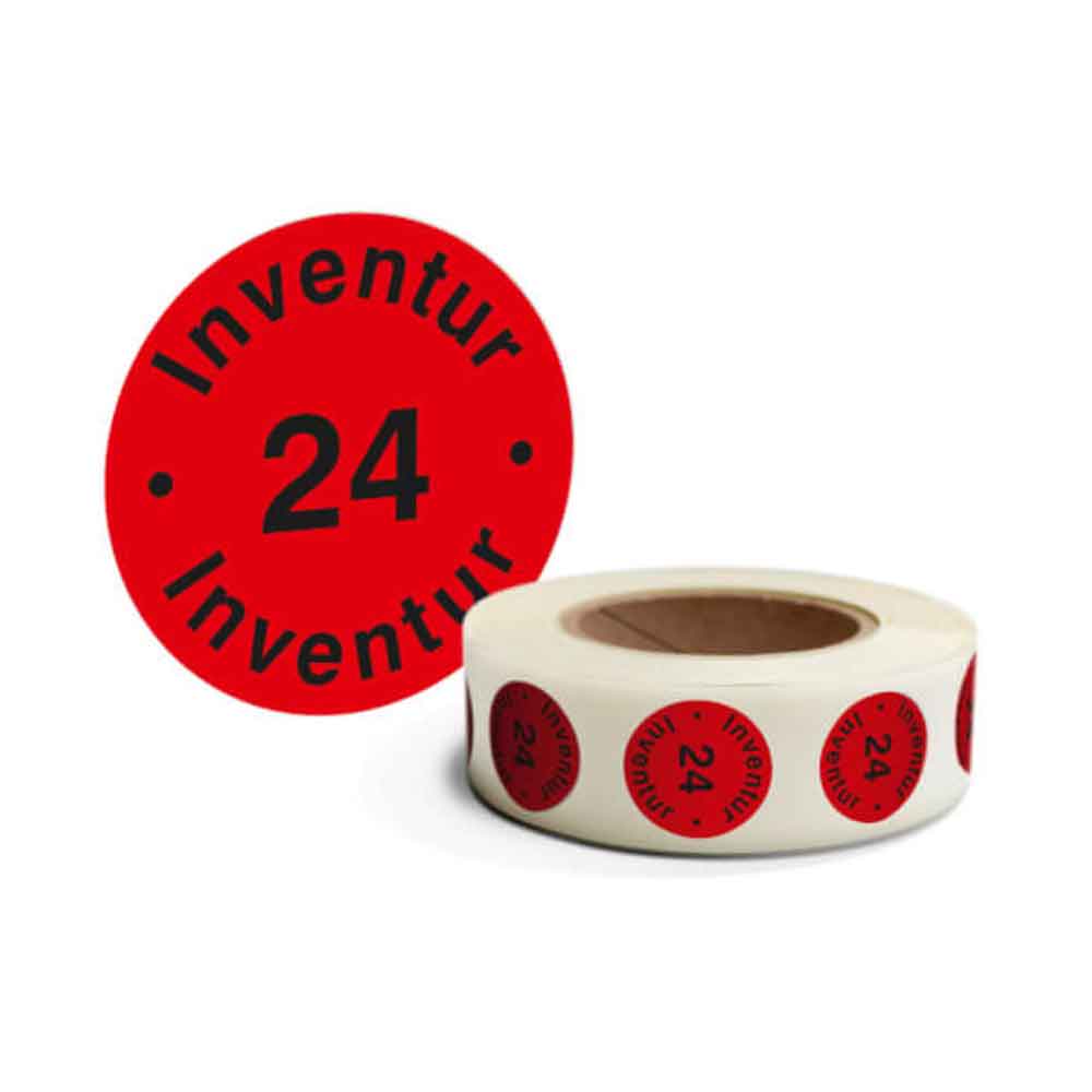 Inventur-Etiketten - Text: Inventur - mit Jahreszahl - in 4 Farben Inventur-Etiketten - Text: Inventur - mit Jahreszahl - in 4 Farben