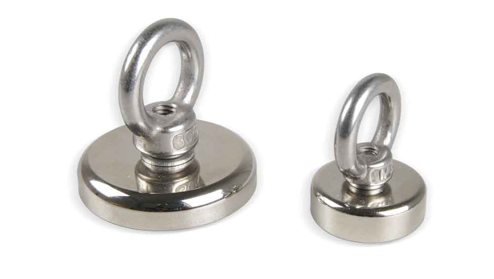 Neodym Kraftmagnet - mit Ösen - 2 Größen Neodym Kraftmagnet - mit Ösen - 2 Größen