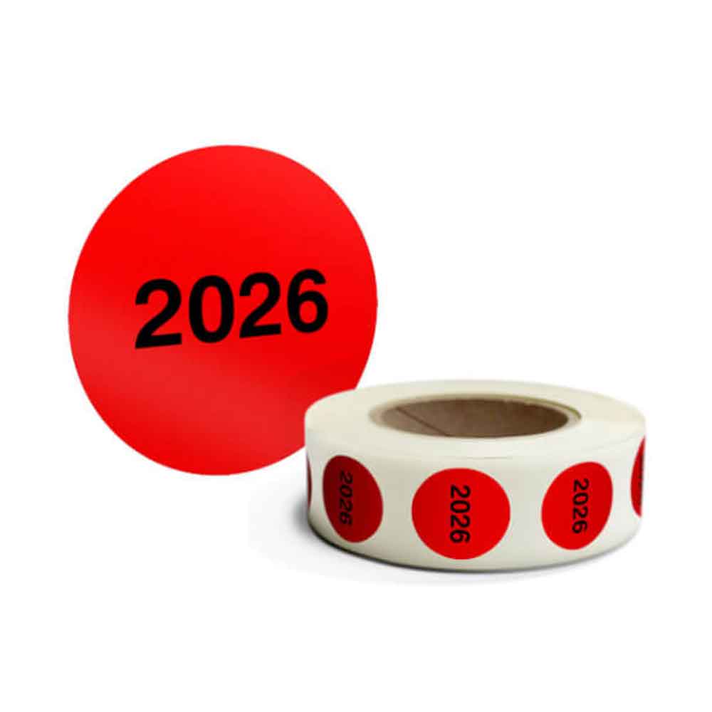 Inventur-Etiketten - mit Jahreszahl - selbstklebend - in 4 Farben