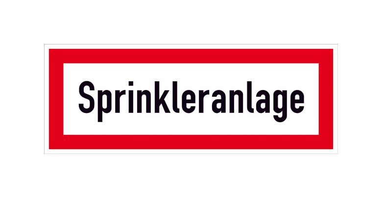 Hinweisschild für die Feuerwehr - Sprinkleranlage