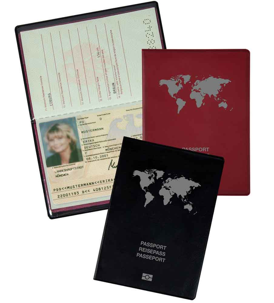 21-50-197-0-00-02-002-reisepasshuelle-966573 Schutzhülle - mit Abschirmfolie - für Reisepässe - in 2 Farben