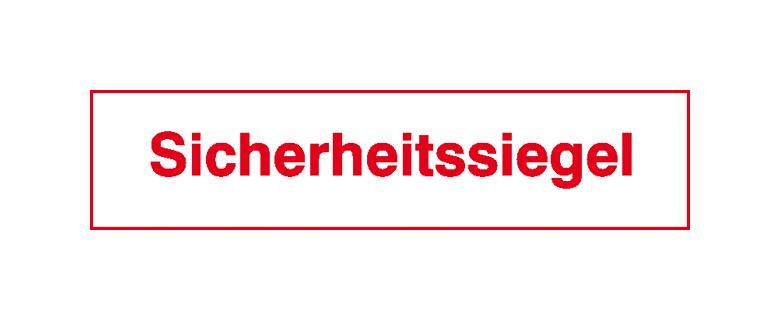 Sicherheitssiegel auf Bogen - Text: Sicherheitssiegel