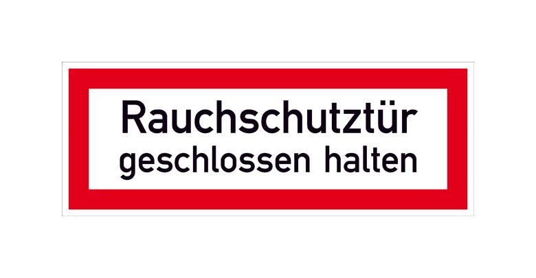 Hinweisschild für die Feuerwehr - Rauchschutztür geschlossen halten