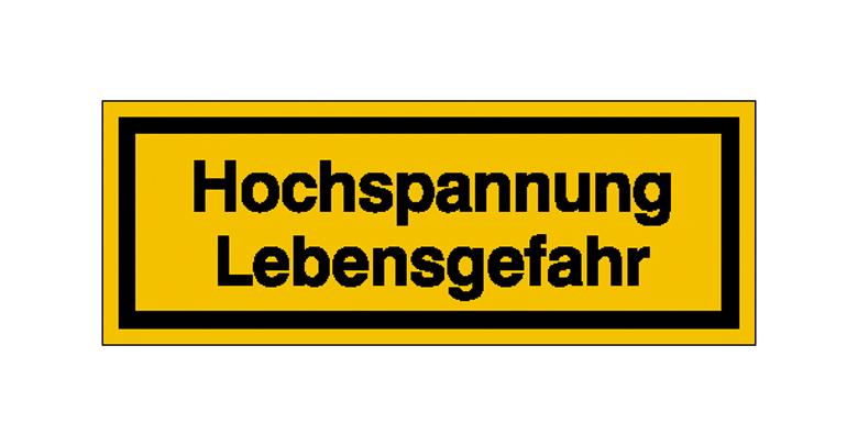 Warn-Zusatzschild - Hochspannung Lebensgefahr