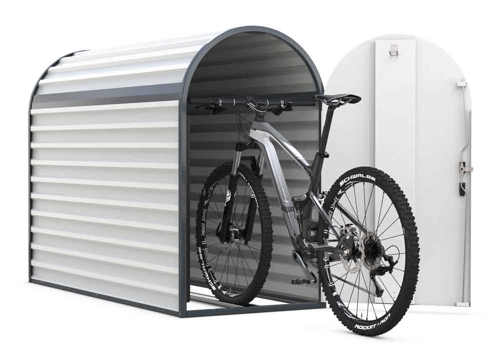 Fahrradgarage BikeBox 3 - Stahlblechkonstruktion - Rahmen in Anthrazitgrau Fahrradgarage BikeBox 3 - Stahlblechkonstruktion - Rahmen in Anthrazitgrau