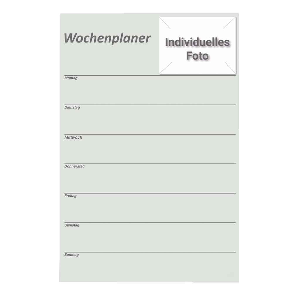 Wochenplaner aus Glas inkl. Wandhalter - mit individuellem Foto