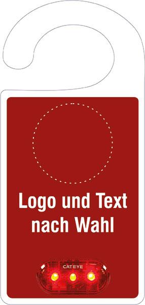 Türanhänger - Text und Logo nach Wahl - inkl. Warnblinklicht