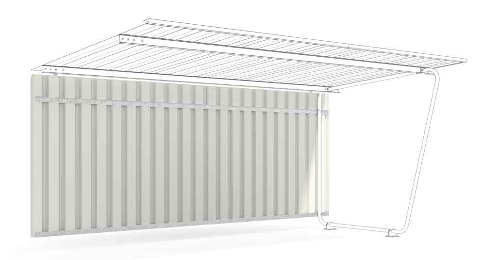 Materialüberdachung Siegen S19 - Rückwand - RAL 9002 Grauweiss Materialüberdachung Siegen S19 - Rückwand - RAL 9002 Grauweiss