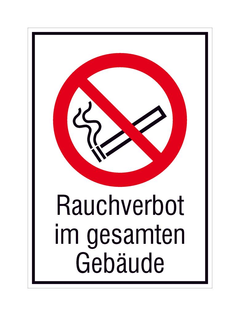 Verbots-Kombischild - Rauchverbot im gesamten Gebäude
