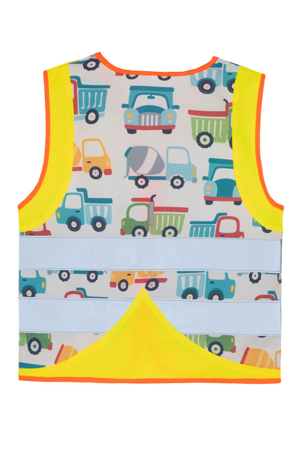 Korntex® Kinder Warnweste Action „Working Heroes“ - CO2 Neutral - Blau/Traktor - XS