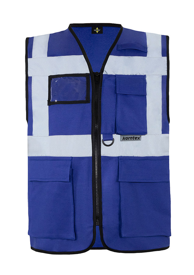 Korntex® Warnweste „Berlin“ - Multifunktional mit Taschen - Waldgrün/Signal-Gelb - XXL
