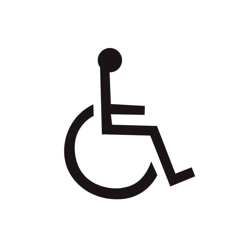 Piktogramm Toilette - Symbol Behinderte - selbstklebend - Folie - Schwarz oder Weiss - 2 verschiedene Höhen