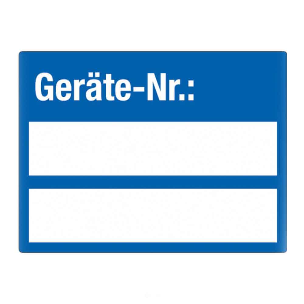 Inventar-Etikett - Geräte-Nr.: - VOID-Folie auf Bogen - mit 2 Beschriftungsfeldern