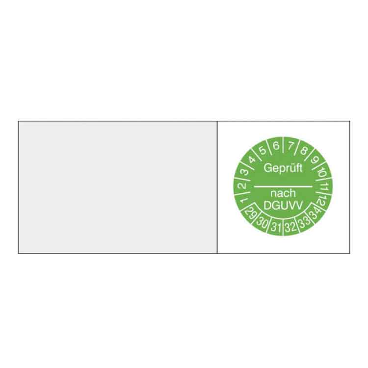 Kabelprüfplakette - Geprüft nach DGUV V - in Jahresfarbe