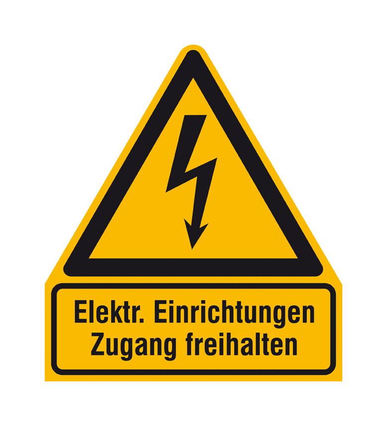 Warn-Kombischild - Elektrische Einrichtungen Zugang freihalten