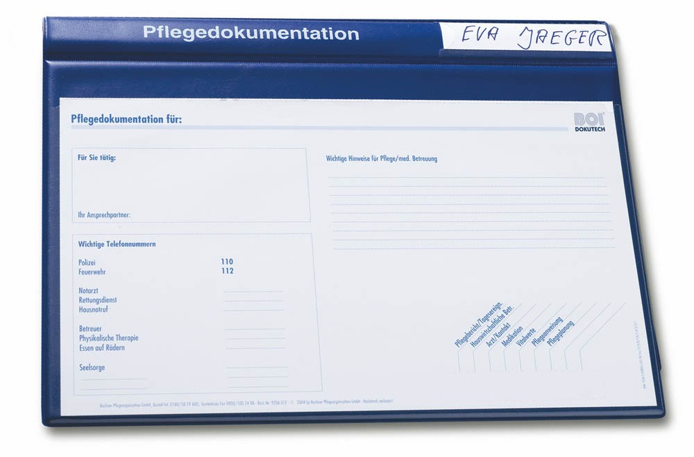 PVC Pflegedokumappe "system-line" - in 3 Farben