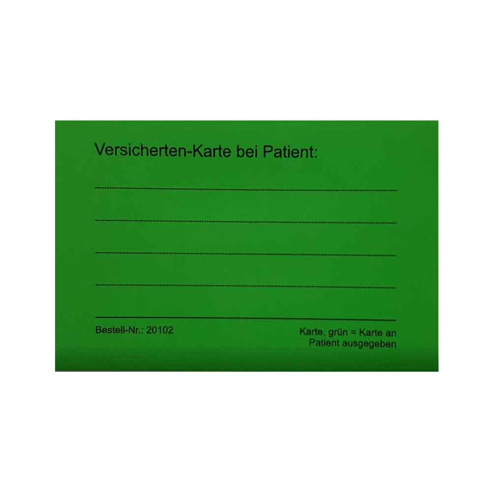 Zubehör Patienten-Einsteckkarten - perfekt für Versichertenkartenvitrine - 3 Farben