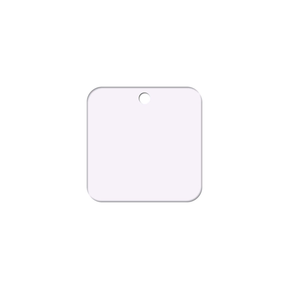 Schlüsselanhänger - Quadratform - Alu Silber matt - Blanko ohne Gravur - mit Bohrung