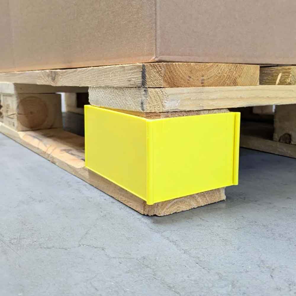 Palettenspange in Gelb und Blau