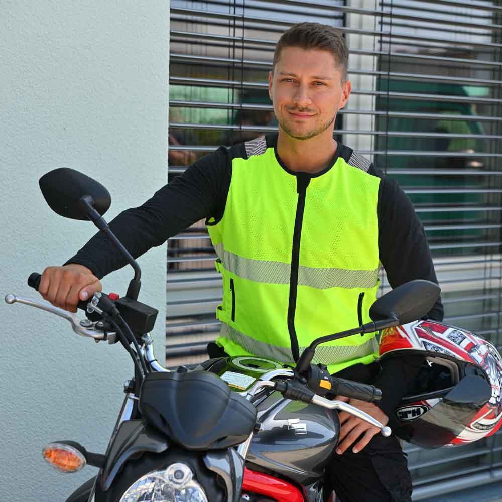Korntex® Hi-Vis Mesh Motorradweste „Naxos“ - Farbe Signal-Gelb