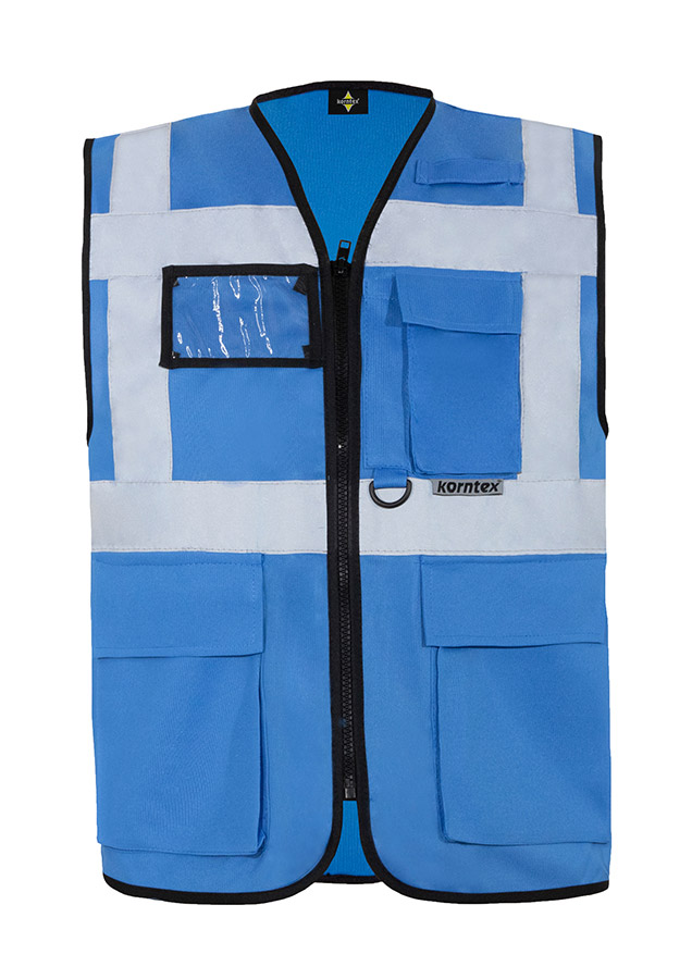 Korntex® Warnweste „Berlin“ - Multifunktional mit Taschen - Waldgrün/Signal-Gelb - XXL