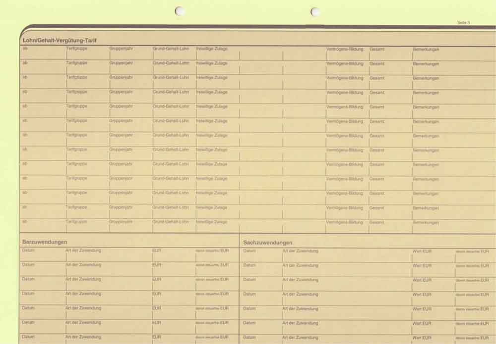 Personalstammkarte - 2 Ausführungen