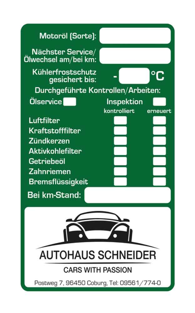 Kundendienst-Aufkleber - 60 x 100 mm - mit Wunschdesign Kundendienst-Aufkleber - 60 x 100 mm - mit Wunschdesign