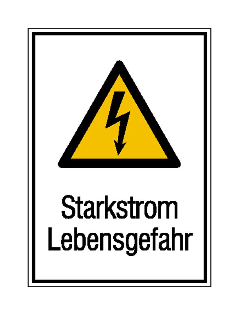 Warn-Kombischild - Starkstrom Lebensgefahr