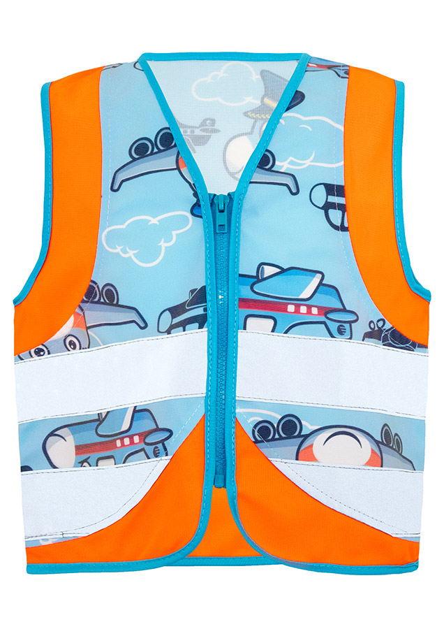Korntex® Kinder Warnweste Action „Working Heroes“ - CO2 Neutral - Blau/Traktor - XS